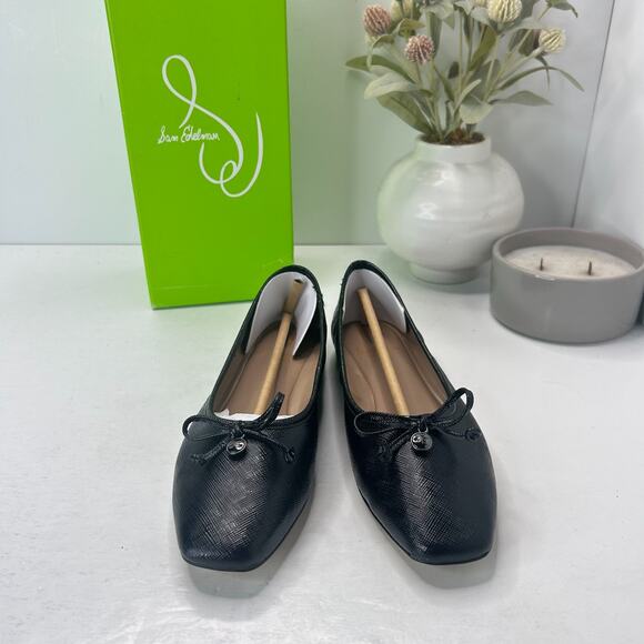 Sam Edelman Meadow Patent Leather Flat Black I5383S1002 Women's 6M NWB - Picture 2 of 9